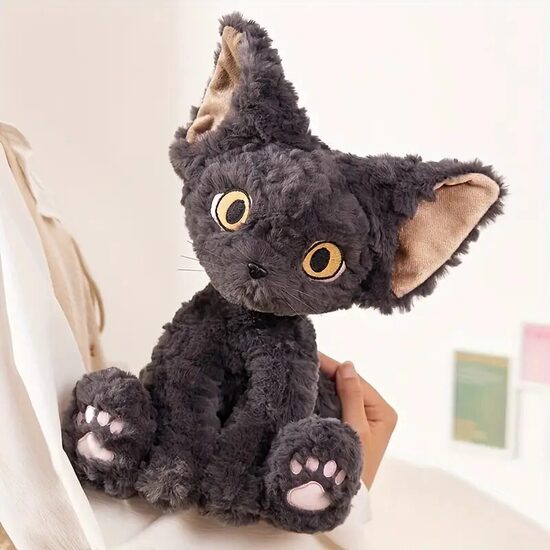 LOU’S LAND Kawaii Black Cat – Plush Toy (30 cm)